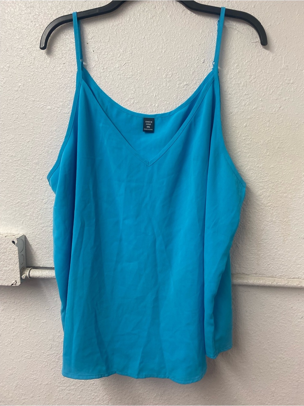 SHEIN Bright Turquoise V-Neck Spaghetti Strap Camisole - 4X